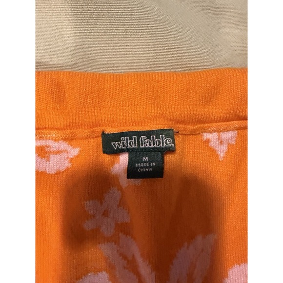 Women's Cropped Jacquard Polo Sweater Tank Top - Wild Fable Pink Tropical M - Picture 2 of 4